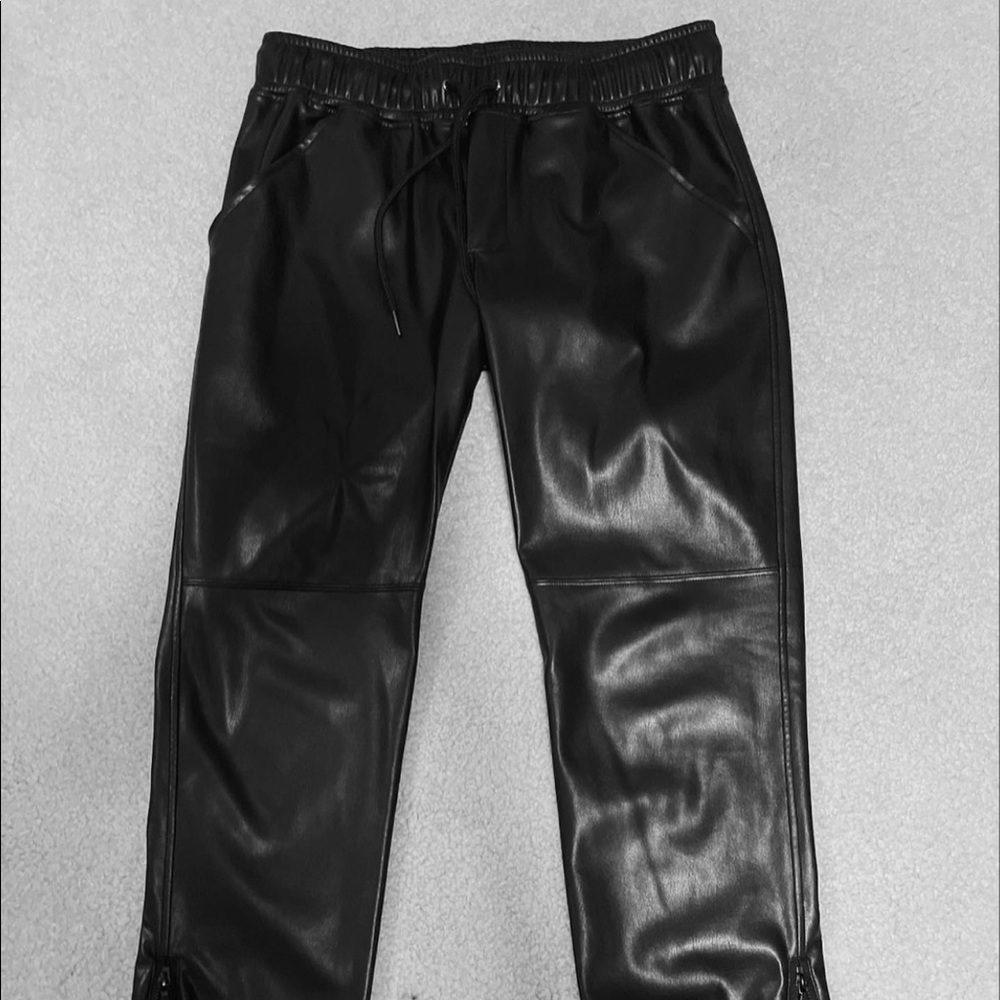Faux leather cargo pant